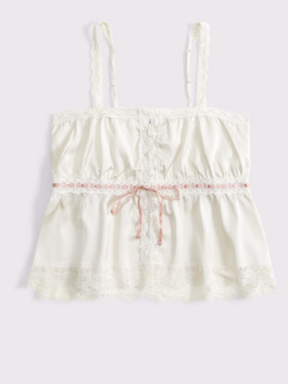A&F Lace-Trim Button-Through Cami
